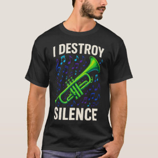 Ik vernietig stilte - Saxofonist Muziek T-shirt