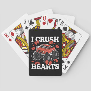 Ik verpletter harten Valentijnsdag Monstertruck Pokerkaarten