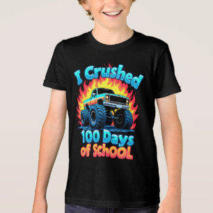 Ik verpletterde 100 dagen school monstertruck 100  Tri-Blend shirt