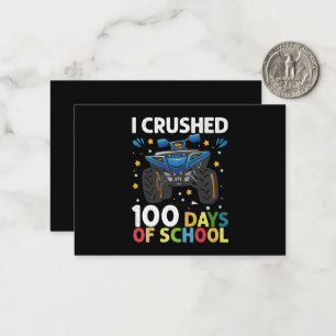 Ik verpletterde 100 dagen school monstertruck jong notitiekaartje