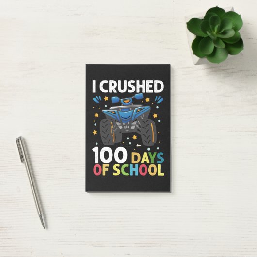 Ik verpletterde 100 dagen school monstertruck jong post-it® notes (Kantoor)