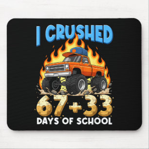Ik verpletterde 67 + 33 dagen monstertruckjongen o muismat