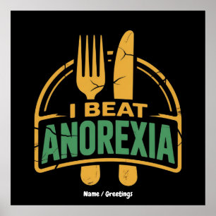 Ik versla anorexia bewustzijn grappig ontwerp poster