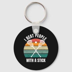 Ik versla mensen met een grappige stick Lacrosse s Sleutelhanger