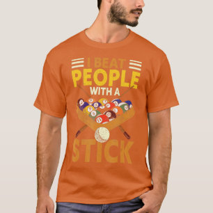 Ik versla mensen met een stekker-snookerpoel-Billi T-shirt
