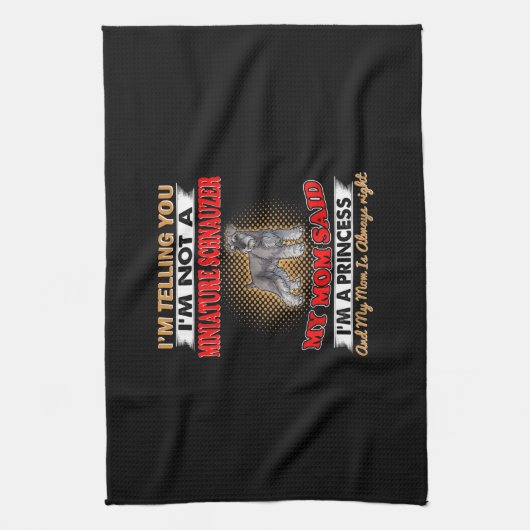 Ik vertel je dat ik geen miniatuurschnauzer ben theedoek (Verticaal)