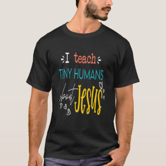 Ik vertel kleine mensen over Jezus dat hij zondag  T-shirt