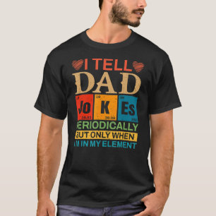 Ik vertel papa grappen regelmatig tafel opa vader t-shirt