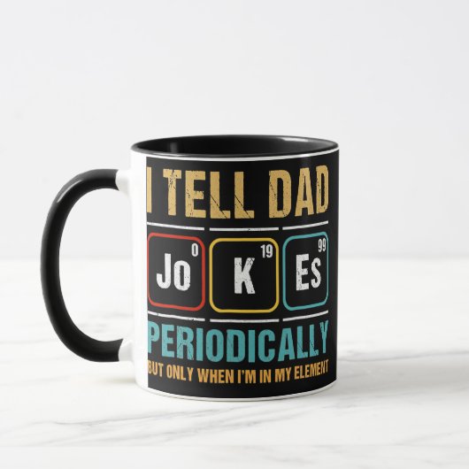 Ik vertel papa Jokes periodiek Rad Jokes papa Puns Mok (Links)