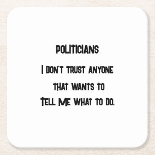 Ik vertrouw het niet vierkante kartonnen onderzetter