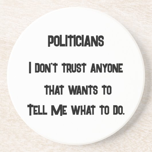 Ik vertrouw het niet zandsteen onderzetter (Voorkant)