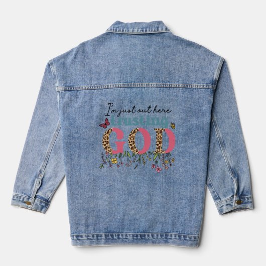 Ik vertrouw hier gewoon denim jacket (Achterkant)
