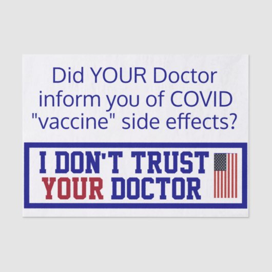 Ik vertrouw je dokter niet tissuepapier (Voorkant)