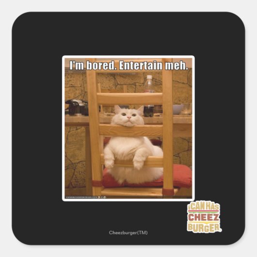 Ik verveel me. vierkante sticker (Voorkant)