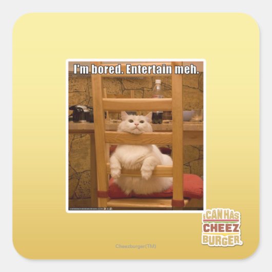 Ik verveel me. vierkante sticker (Voorkant)