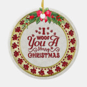 Ik verweed je een vrolijk kerst gepersonaliseerd h keramisch ornament (Achterkant)