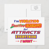 Ik vibreer positief energie-Briefkaart Briefkaart (Voorkant / Achterkant)