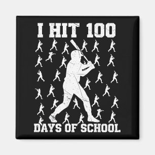 Ik vierde 100 dagen school Baseball Jongen Magneet