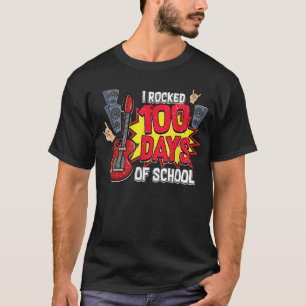 Ik vierde 100 dagen school Gitaar liefhebber Muzie T-shirt