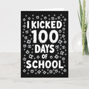 Ik Vierde 100 Dagen School Voetbal Kids 100ste Dag Kaart