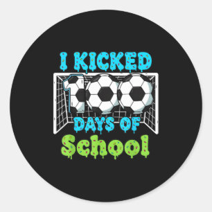 Ik vierde 100 dagen schoolvoetbal Funny jongens Ki Ronde Sticker