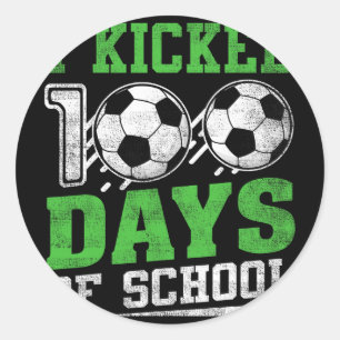 Ik vierde 100 dagen schoolvoetbal jongens meisjes ronde sticker