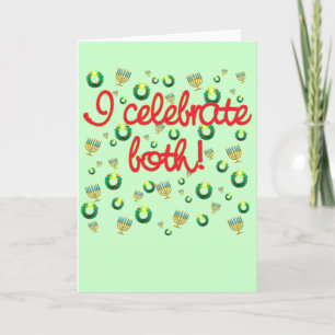 Ik vieren zowel Kerstmis als Hanukkah Feestdagen Kaart