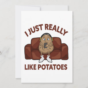 Ik vind aardappelen gewoon echt leuk - Cute Potato Feestdagenkaart