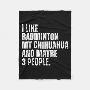 Ik vind badmintonliefhebber Chihuahua-hondeneigena Fleece Deken