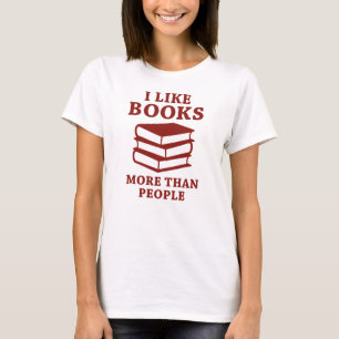Ik vind boeken leuker dan mensen t-shirt