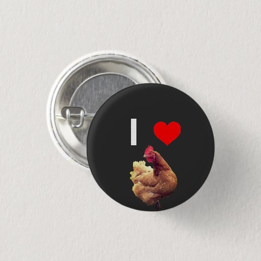 IK VIND CHICKEN-BUTTON RONDE BUTTON 3,2 CM (Voorkant /achterkant)