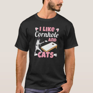 Ik vind Cornhole en katten leuk T-shirt