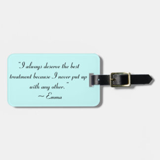 Ik vind de beste behandeling van Jane Austen Quote Bagagelabel