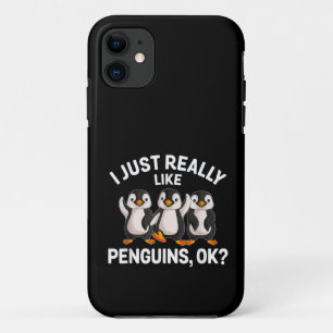 Ik vind gewoon echt pinguïns leuk OK Grappige ping iPhone 11 Hoesje
