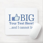Ik vind grote Gepersonaliseerde met uw tekstcreati Muismat (Met muis)