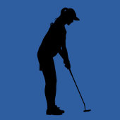 Ik vind grote putts grappige blauwe dame golfer golfhanddoek