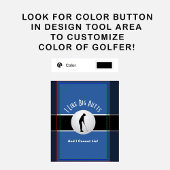 Ik vind grote putts grappige blauwe dame golfer golfhanddoek