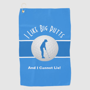 Ik vind grote putts leuk Lady Golfer Funny Trendy  Golfhanddoek