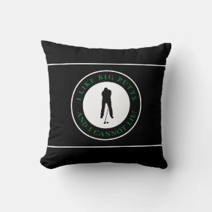 Ik vind grote putts leuk sport golfer modern zwart kussen