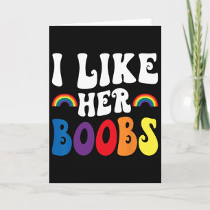 Ik vind haar borst Lesbische koppels Lgbtq grappig Kaart