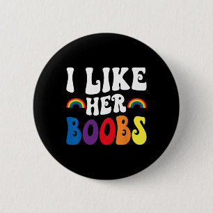 Ik vind haar borst Lesbische koppels Lgbtq grappig Ronde Button 5,7 Cm