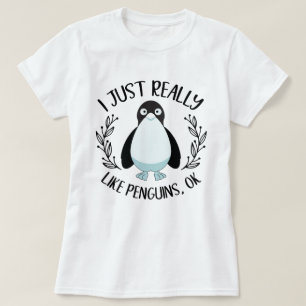 Ik vind het gewoon leuk dat Pinguins oké Funny Pen T-shirt