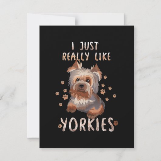 Ik vind het gewoon leuk dat Yorkies Notitiekaartje (Voorkant)