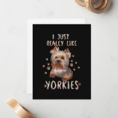 Ik vind het gewoon leuk dat Yorkies Notitiekaartje (Voorkant / Achterkant in situ)
