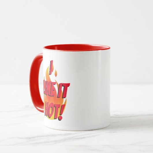 "Ik vind het lekker heet!" Mok (Voorkant links)