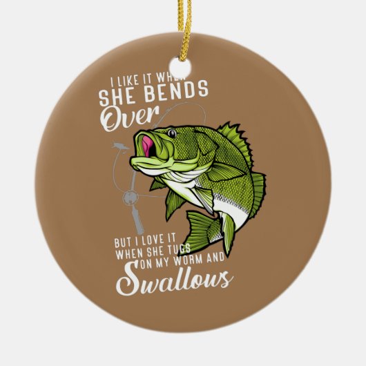 Ik vind het leuk als ze over grappige Vist Keramisch Ornament (Voorkant)