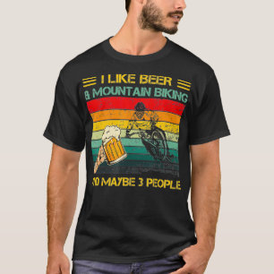Ik vind het leuk dat bier Drink en gebergte fietst T-shirt