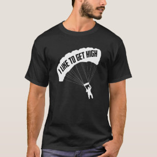 Ik vind het leuk om hoog te springen met parachute t-shirt