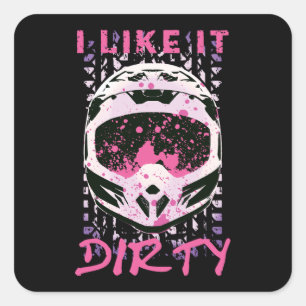 Ik vind het vies - Dirt Bike Funny Quote Vierkante Sticker