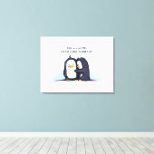 Ik vind je een beetje pinguïns - gewikkeld canvas  (Insitu (Houten vloer))